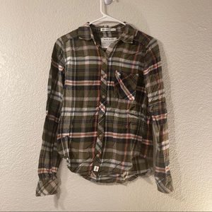 A&F Green Plaid Long Sleeve